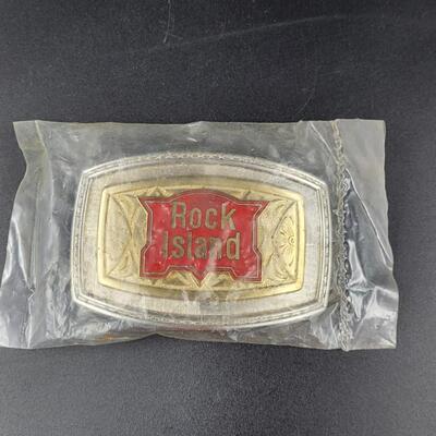 VINTAGE ROCK ISLAND BELT BUCKLE