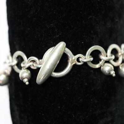 Modern Sterling Silver Charm Bracelet
