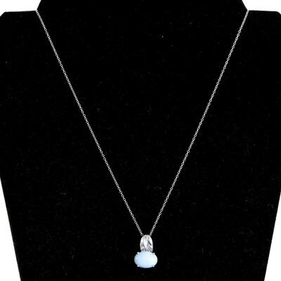 Sterling Lavender Agate Pendant Necklace