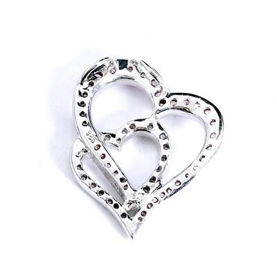 Sterling Double Heart Pendant