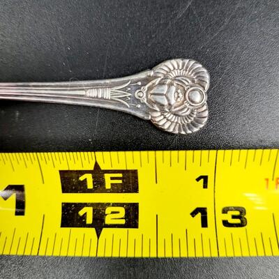 1909 ROGERS CO EGYPTIAN SCARAB SILVER PLATE SPOON