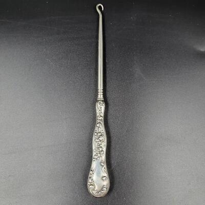 ANTIQUE STERLING BUTTON HOOK #1