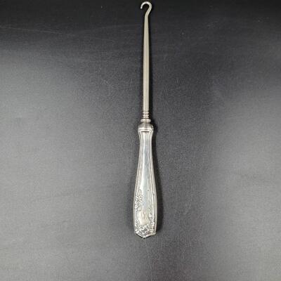 ANTIQUE STERLING BUTTON HOOK #3