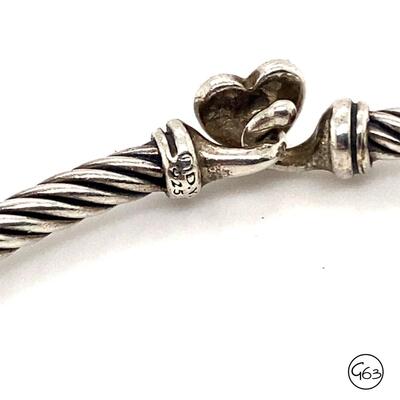 David Yurman Cable Collectibles Heart Bracelet w/ Diamonds