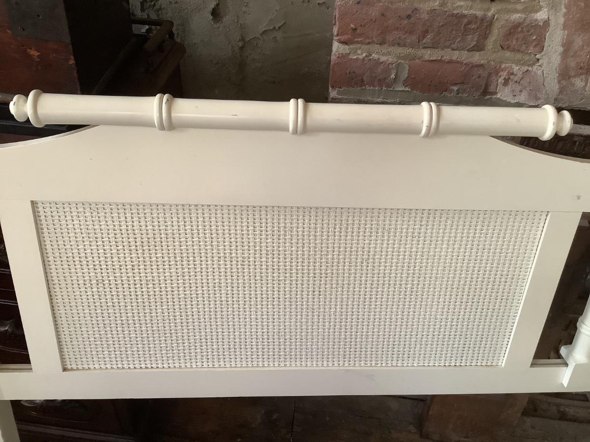 Headboard white wicker queen