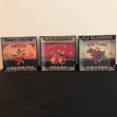 Three Fruit Decor Wall Plates (PR-KM)