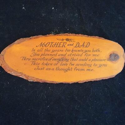 Wooden Mother and Dad Sign