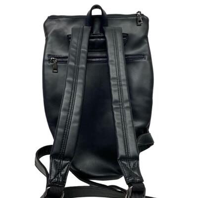 Black Leather Owl Backpack