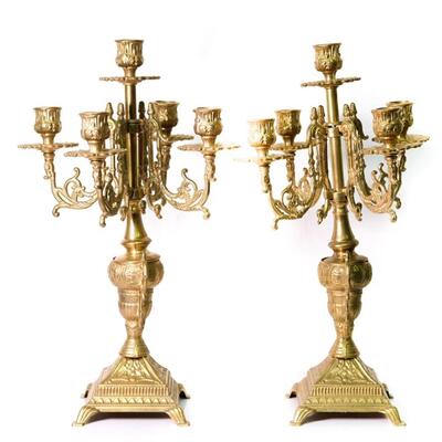 Antique Style Olympus Solid Brass Italian Garniture Set
