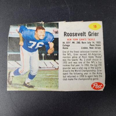 1962 POST CEREAL CUT OUT FOOTBALL CARD 3 PC