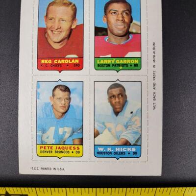1969 TOPPS FOOTBALL MINI CARDS