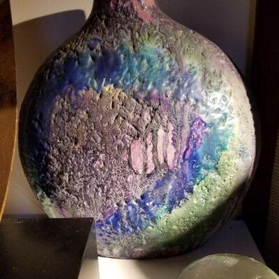  Mid-century Large Fantoni Ceramic Vase . Signed on the bottom