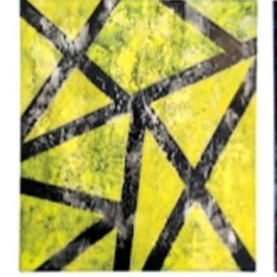  Art...Imposing abstract painting - Mixed media on canvas 36 x 31