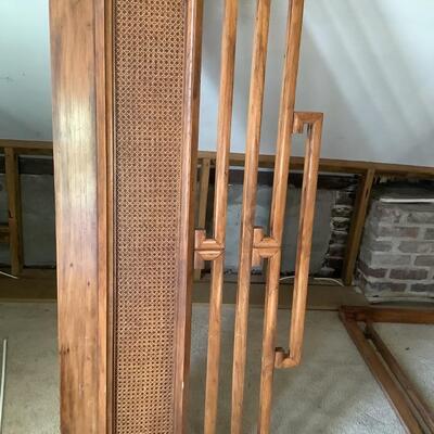 Bamboo markings and wicker canopy bed frame - queen size