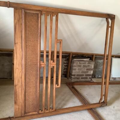 Bamboo markings and wicker canopy bed frame - queen size