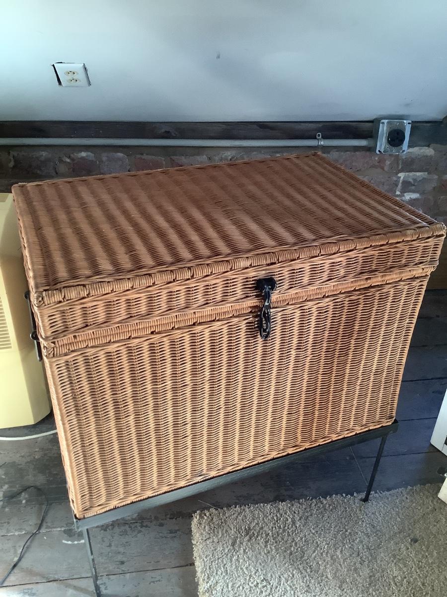 Pier 1 Imports storage basket on metal frame