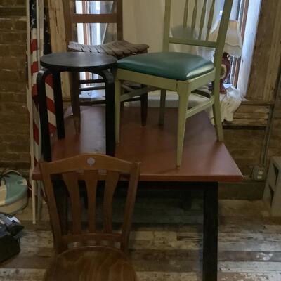 Table & 3 chairs 1 stool