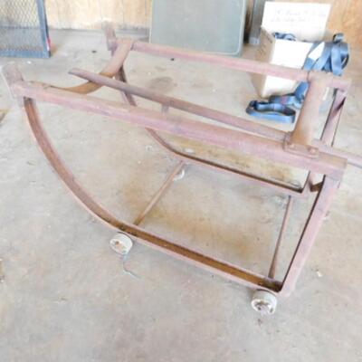 Steel Frame Rolling 55gal Barrel Caddy