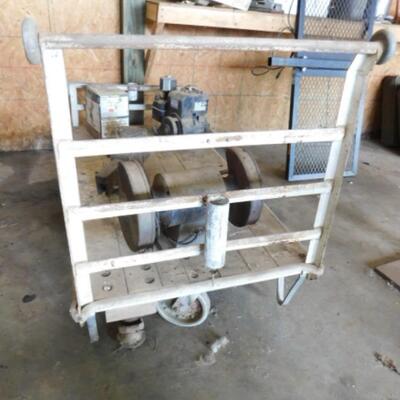 Lineberry Style Push Shop Cart with Wood Platform (Cart Only-No Other Items Shown)