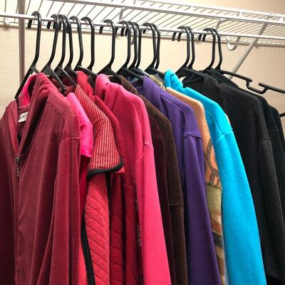 16 Colorful Women's Casual XL & 1X Lightweight Zippered Tops (MBB-JF)