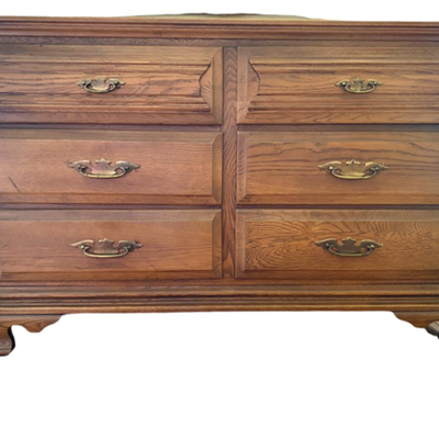 Young Hinkle Oak Six Drawer Dresser With Brass Handles - JB11178