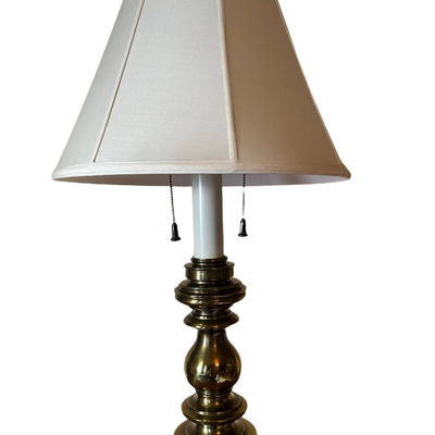 Vintage Brass Stiffel Style Table Lamp With Double Pull Chain - JB11202