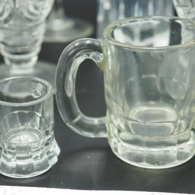 Lot 100 Antique clear glassware and pitcher