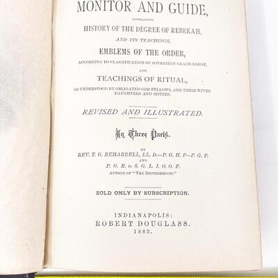 1882 â€œODD FELLOWS MONITOR AND GUIDEâ€ HARDBACK BOOK