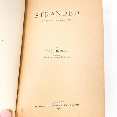 1890 â€œSTRANDEDâ€ BY EDGAR R. BEACH HARDBACK BOOK