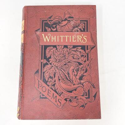 ANTIQUE â€œWHITTIERâ€™S POEMSâ€ HARDBACK BOOK