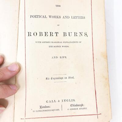 ANTIQUE â€œTHE POETICAL WORKS AND LETTERS OF ROBERT BURNSâ€ HARDBACK BOOKS - WITH EXTRA GOODIES!