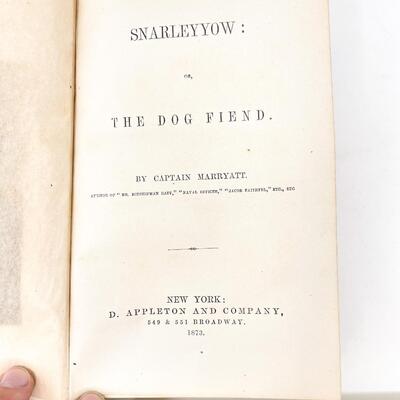 1873 â€œSNARLEYOW: OR THE DOG FIENDâ€ BY CAPTAIN MARRYAT HARDBACK BOOK