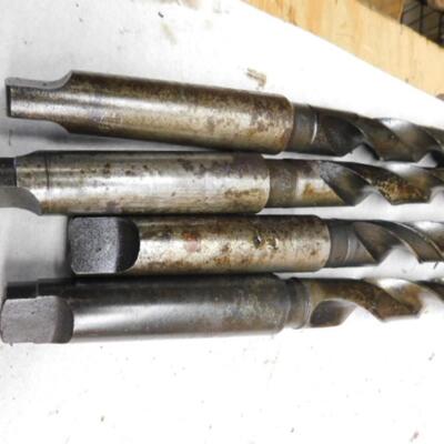 Set of 4 #5 Morse Tapered End Industrial Large Diameter Bits Various Sizes over 1