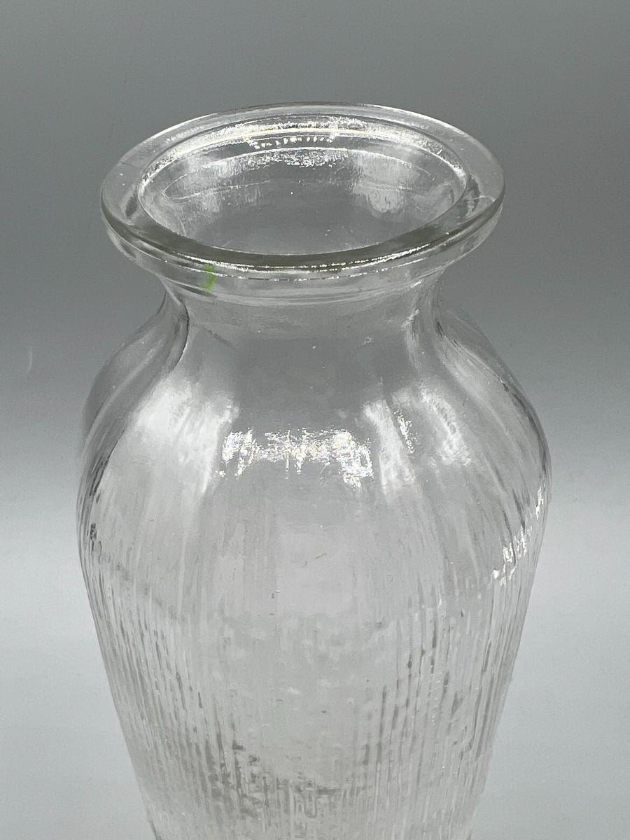 Vintage Ribbed Glass FTDA Decorative Minimalist Bud Flower Vase