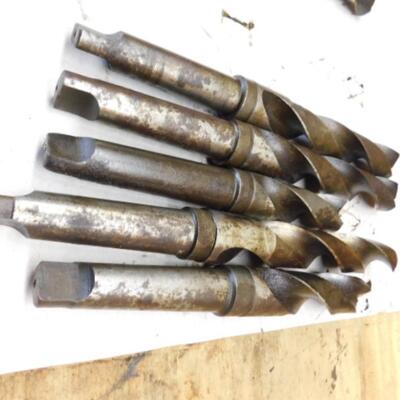 Set of 5 #5 Morse Tapered End Industrial Large Diameter Bits Various Sizes over 1