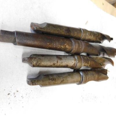Set of 4 #4 Morse Tapered End Industrial Large Diameter Bits Various Sizes over 1