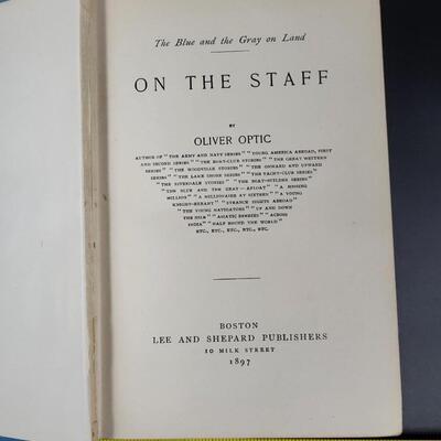 1897 THE BLUE & THE GREY ON LAND HARDBACK BY OLIVER OPTIC