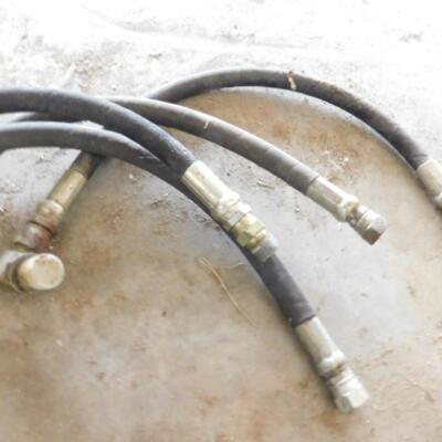 Set of 5 Hydraulic Hoses and Fittings Various Diameters Approximately 24