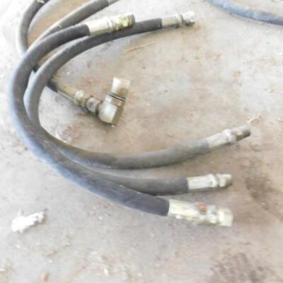 Set of 5 Hydraulic Hoses and Fittings Various Diameters Approximately 24