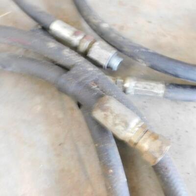 Set of 2 Hydraulic Hoses with Fittings Various Diameters Approximately 8'