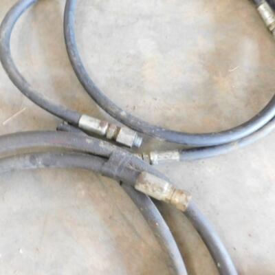 Set of 2 Hydraulic Hoses with Fittings Various Diameters Approximately 8'
