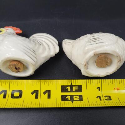 ANTIQUE ROOSTER SALT & PEPPER SHAKERS