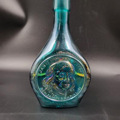 BEN FRANKLIN CARNIVAL GLASS COLLECTABLE BOTTLE