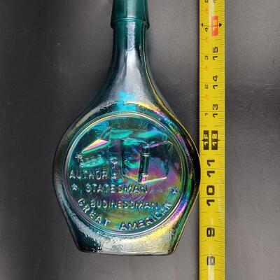 BEN FRANKLIN CARNIVAL GLASS COLLECTABLE BOTTLE