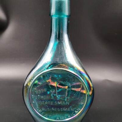 BEN FRANKLIN CARNIVAL GLASS COLLECTABLE BOTTLE