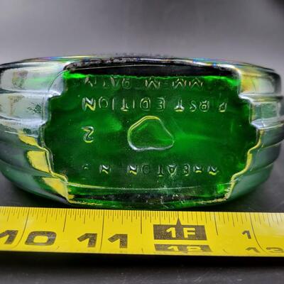 VINTAGE DWIGHT D. EISENHOWER CARNIVAL GLASS COLLECTABLE BOTTLE