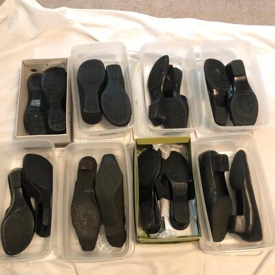 Womenâ€™s Black Leather Sandals & Dress Shoes Size 9 to 10 (MBB-JF)