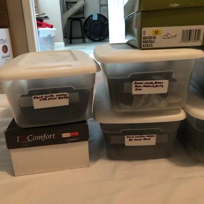 Womenâ€™s Black Leather Sandals & Dress Shoes Size 9 to 10 (MBB-JF)