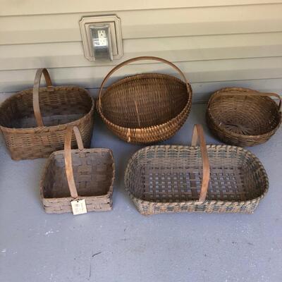 5 Baskets including Asheville Made - Helen Brown (P-KM)