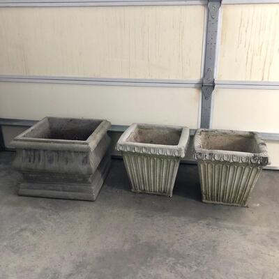 Trio of Cement Garden Planters (G-JF)